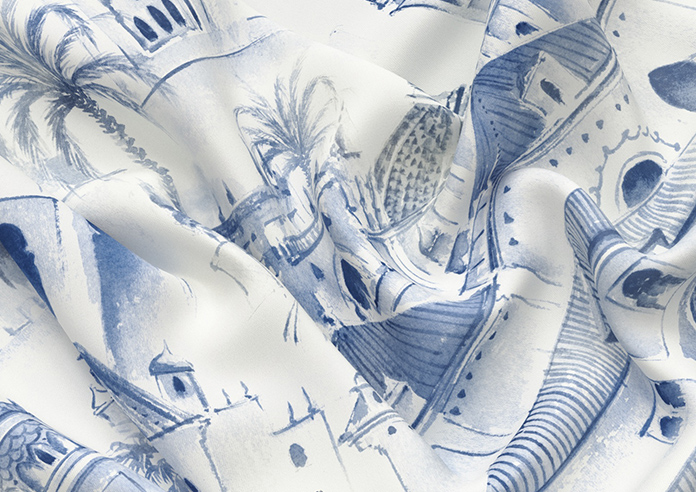 Voyage, Atlantic Blue - Motorised Roman Blind - Image 4